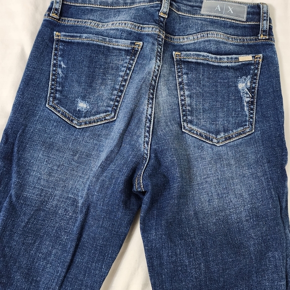 Armani Exchange Mid Rise Skinny Distressed Jeans - Picture 4 of 5